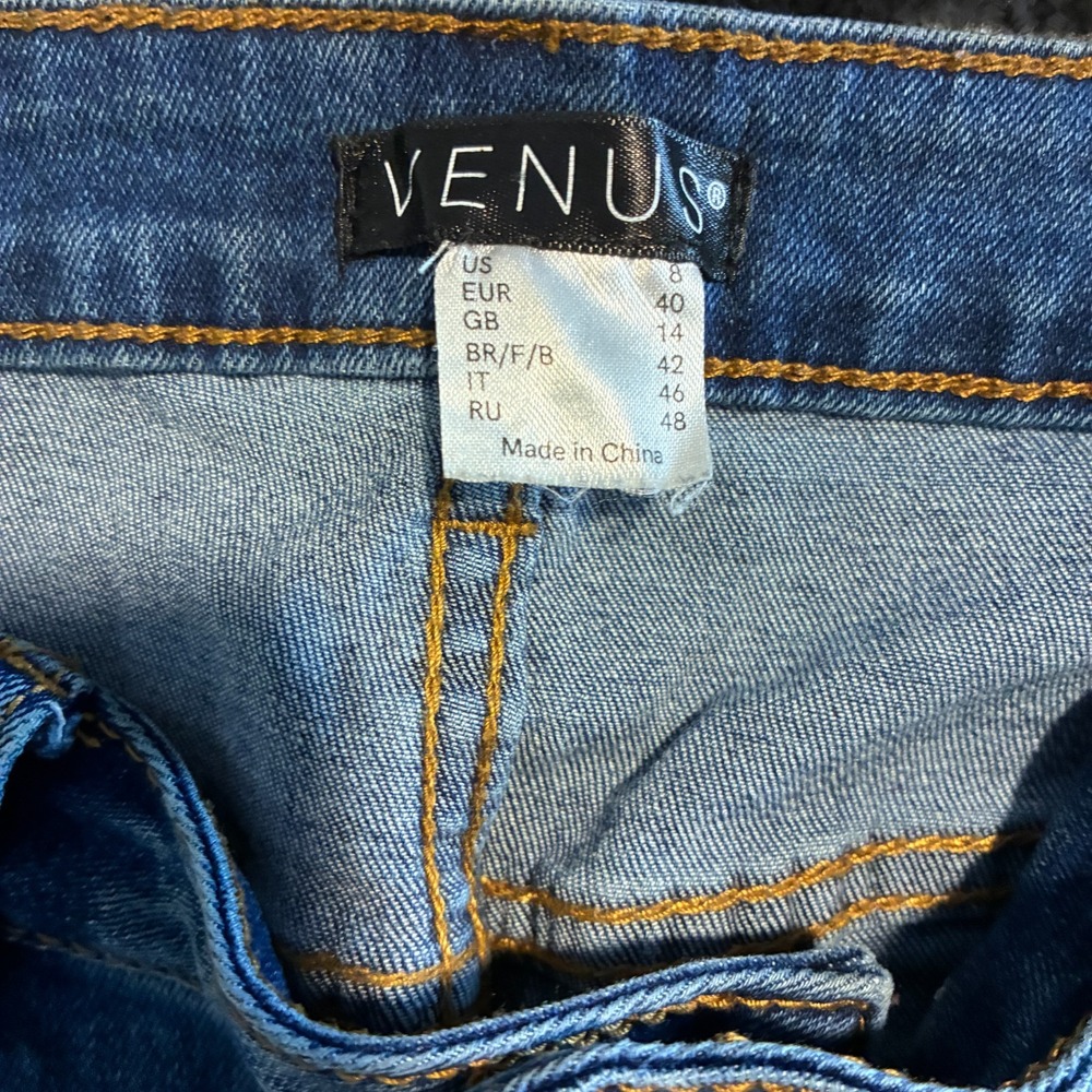 Venus Embroidered Floral Skinny Jeans Womens Size 8 Cottagecore Light Wash Ankle - Picture 7 of 12